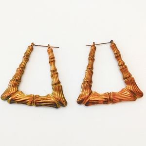 Vintage Oversized Mid-Century Modern Copper Earrings